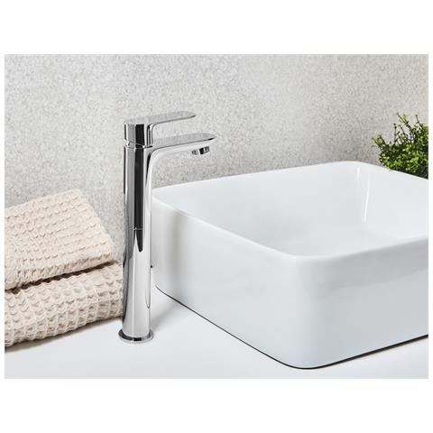 Miscelatore Per Lavabo Alto Salinas Ottone Argento - Foto 1