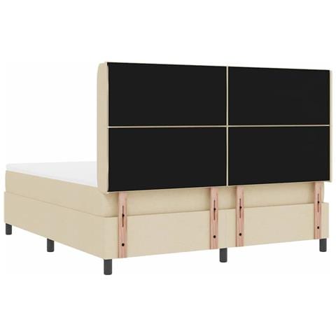 Letto a molle con materasso Crema 180 x 200 cm Tessuto - Foto 9