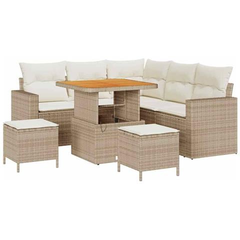 Set Divano da Giardino 8 pcs beige e panna 80 x 80 x 71 cm - Foto 1