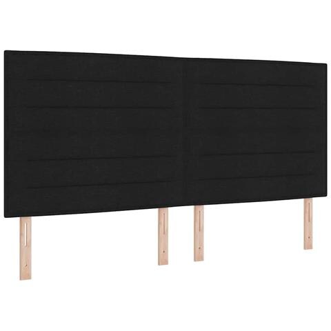 Letto a molle con materasso Nero 200 x 200 cm Tessuto - Foto 1