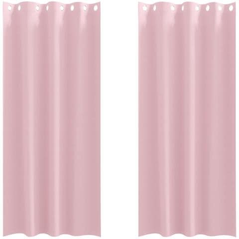 Tende con tende 2 pcs Rosa Baby 260x140cm Poliestere - Foto 1