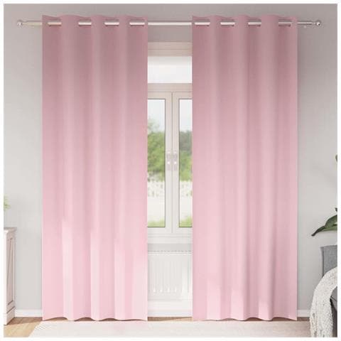 Tende con tende 2 pcs Rosa Baby 260x140cm Poliestere - Foto 2
