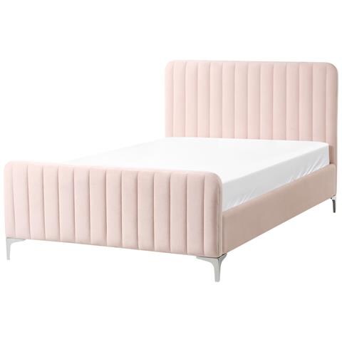 Letto Velluto Lunan 120 X 200 Cm Rosa Pastello - Foto 2