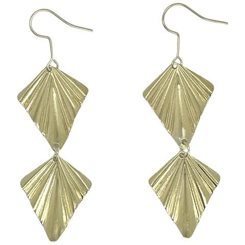 Orecchino A Doppio Ventaglio Con Gancio Dorato - Foto 1