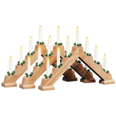 Ponte con Candele di Natale 3 pcs Marrone 39.5 x 5 x 29 cm - Foto 1