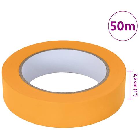 Nastri Adesivi per Pittori 50 pcs Giallo 25mm x 50m Carta - Foto 8