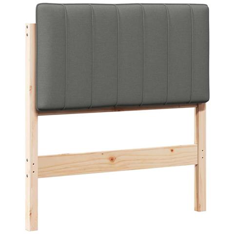 Testiera imbottita Marrone e Grigio Chiaro 75 cm Pino massello - Foto 1