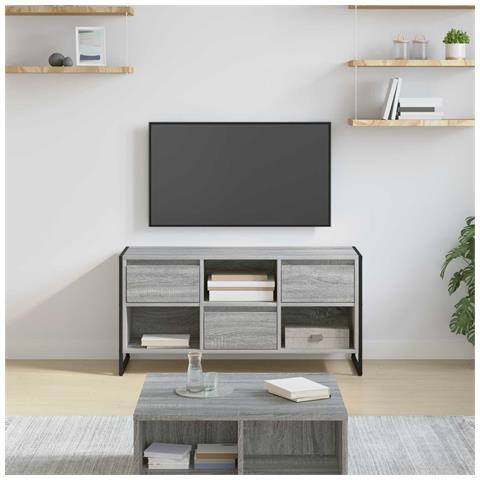 Mobile TV Grigio Sonoma 100 x 36 x 49,5 cm Legno multistrato - Foto 2