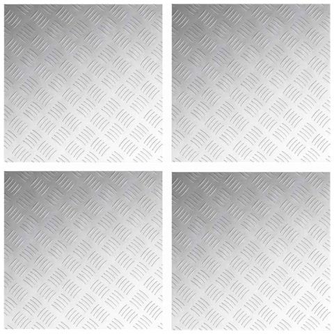 Dischi Quadrati 4 pcs Argento 50 x 50 cm Alluminio - Foto 1