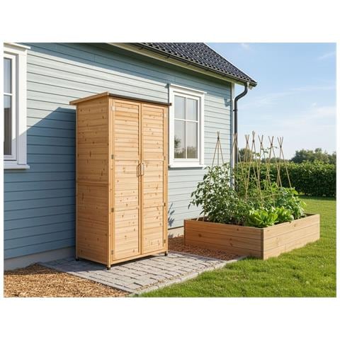 Capanno Per Gli Attrezzi Arsego 96 Cm 67 Cm Marrone Chiaro - Foto 1