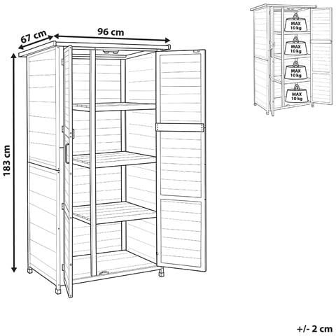 Capanno Per Gli Attrezzi Arsego 96 Cm 67 Cm Marrone Chiaro - Foto 6