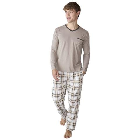 Pigiama Da Uomo In Cotone A Maniche Lunghe Jjb18 - Foto 1