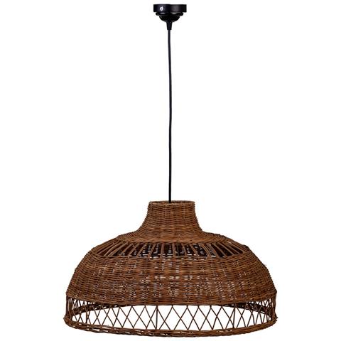 Plafoniera In Rattan Marrone 50x50x30h Cm - Foto 1