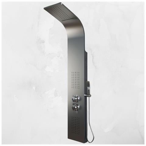 Colonna Doccia Jungle Acciaio Inox Spazzolata 4 Funzioni Con Cascata Doccetta Miscelatore Acqua Calda Fredda - Foto 1