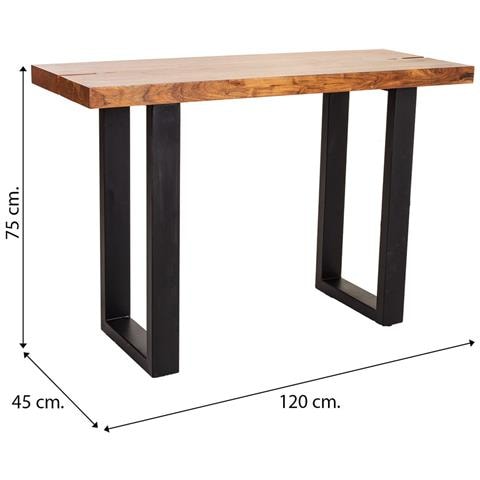 Mobile Da Ingresso In Legno E Metallo Nero 120x45x75h - Foto 8