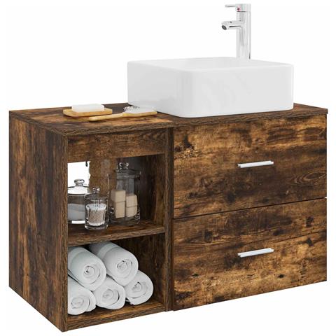 Set di mobili per il bagno 2 pcs Rovere Fumo - Foto 2