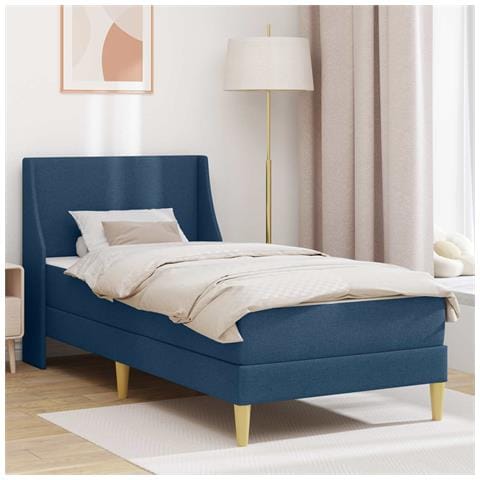 Struttura letto con materasso Blu 80x 200 cm Poliestere - Foto 2