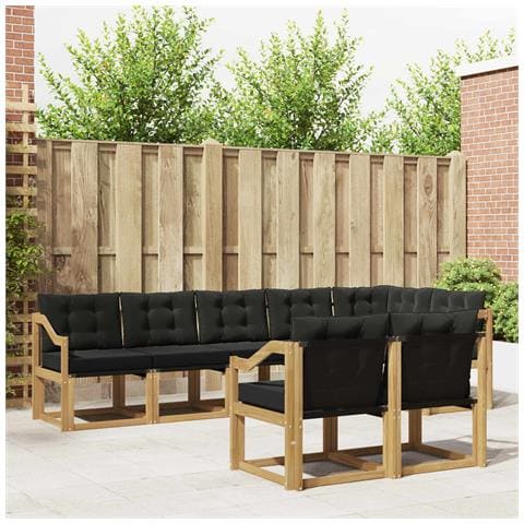 Set di divani da esterno con cuscino 8 pcs Bianco e Nero - Foto 2