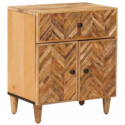 Comodino Marrone 50 x 33 x 60 cm Legno di mango massello - Foto 1