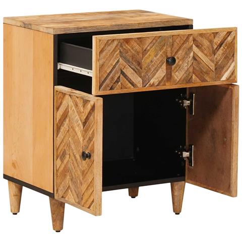 Comodino Marrone 50 x 33 x 60 cm Legno di mango massello - Foto 2