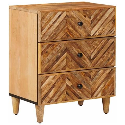 Comodino Marrone 50 x 33 x 60 cm Legno di mango massello - Foto 1