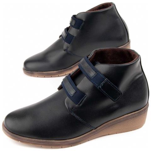 Stivaletto Con Zeppa Purapile Akilav Blu Blu Pelle Naturale - Foto 1
