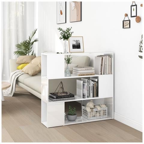 Libreria /Divisorio Bianco Lucido 100x24x94 cm - Foto 2