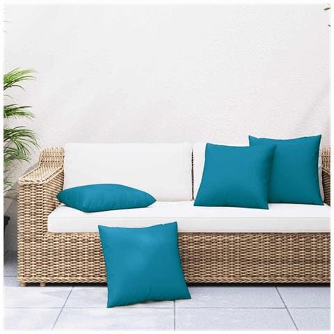 Cuscini per divano 4 pz blu 60x60 cm in Tessuto - Foto 2