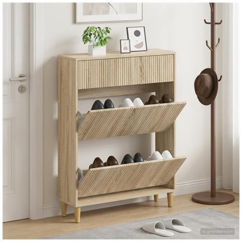 Mobile per scarpe ARNHEM 78 x 24 x 103 cm Legno ingegnerizzato - Foto 2
