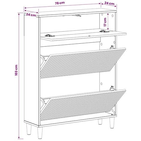 Mobile per scarpe ARNHEM 78 x 24 x 103 cm Legno ingegnerizzato - Foto 9