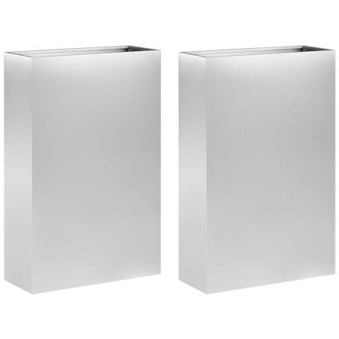 Vaso da giardino 2 pz Argento 50 x 20 x 75 cm Acciaio zincato - Foto 1