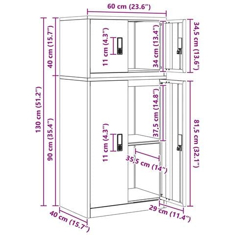 Armadio 2 pz Rosa 60 x 40 x 130 cm Acciaio Bloccabile - Foto 10