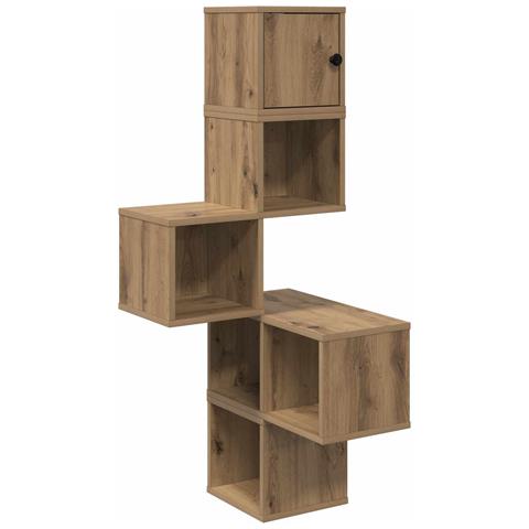 Mensola Angolare da Parete Rovere Artigianale 48 x 48 x 120 cm - Foto 1