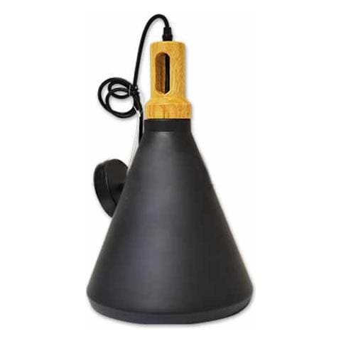 Portalampada Pendente 1mt E27 Elegant Stylish Ø250mm - Mod. Vt-7525 Sku 3762 - Legno Nero - Foto 1