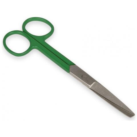FORBICI RETTE PUNTE ALTERNE - anelli verdi - 14 cm - Foto 1