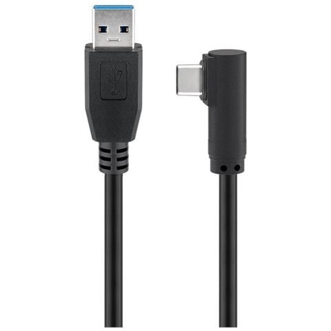 ver Cavo Usb3.0 Usb-c M 90? A Usb Tipo A M 2m Nero Nero 2 Metri - Foto 1