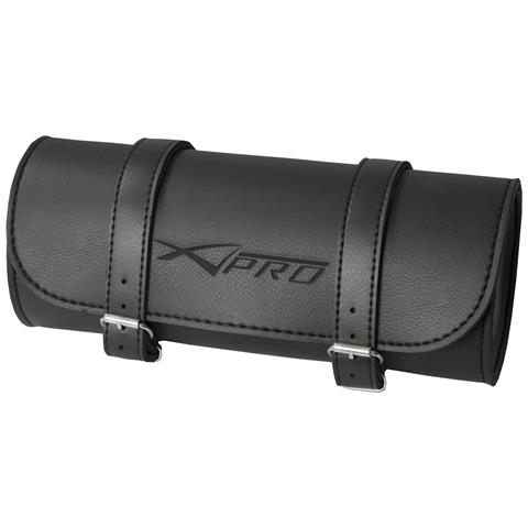 Porta Attrezzi Chopper Custom Forcella Moto Porta Oggetti Nero Saddle Bag - Foto 1