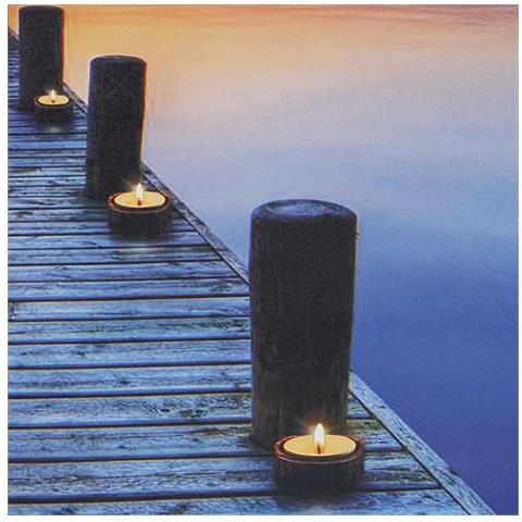 Mendler Poster LED a Pile con Timer Legno con Stampa in Tessuto 2,5x110x55cm Pier