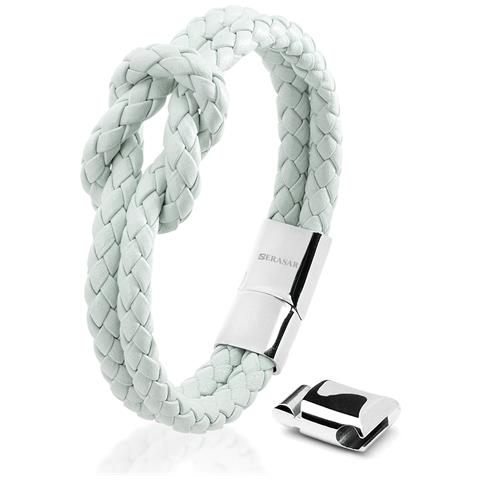 Bracciale da Donna in Pelle Premium "Knot" 20cm Blu - Foto 1