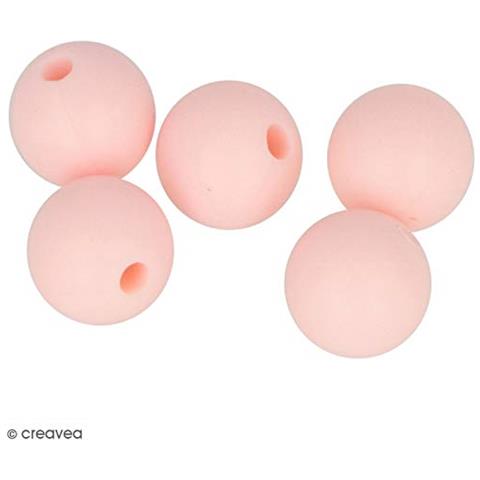 Perlina Di Silicone Tonda X 5 - 10 Mm - Rosa Cipria - Foto 2