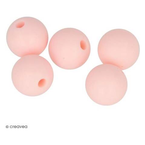 Perlina Di Silicone Tonda X 5 - 10 Mm - Rosa Cipria - Foto 1