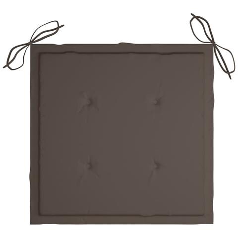 Sedie da Giardino e Cuscini Grigio Talpa 4 pz Massello di Teak - Foto 2