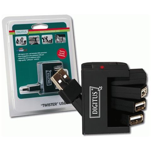USB 2.0 Swivel Hub 4-Port, Nero - Foto 2
