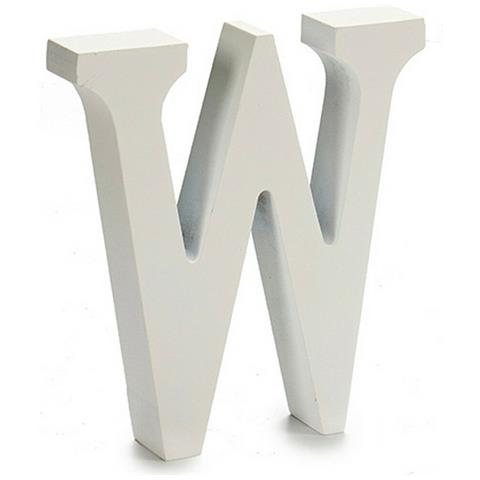 Lettera W Legno Bianco (2 X 16 X 14,5 Cm) (24 Unità) - Foto 2