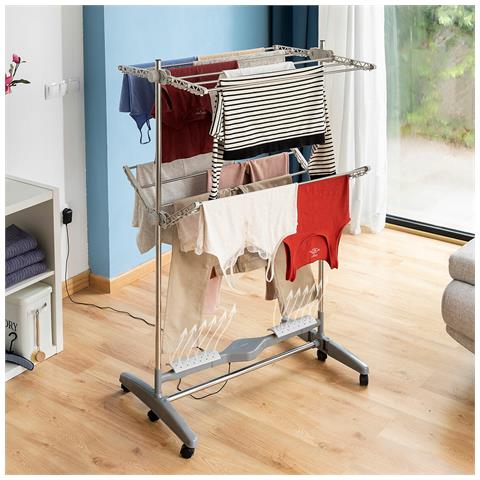Stendibiancheria Elettrico Pieghevole Con Flusso D'aria Naturale Dryllon 24 W 12 Sbarre - Foto 1