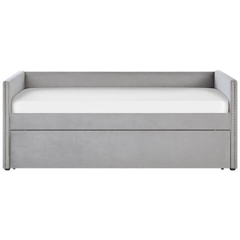 Letto Estraibile Velluto Troyes 90 X 200 Cm Grigio Chiaro - Foto 2