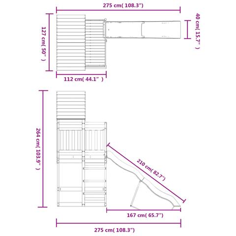 Set da Gioco da Esterno in Legno Massello di Pino - Foto 8