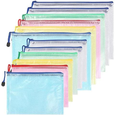 Tasche In Plastica Con Chiusura A Zip. Buste Porta Documenti A4 Da 6 Pezzi E Buste A5 Da 6 Pezzi - Foto 1