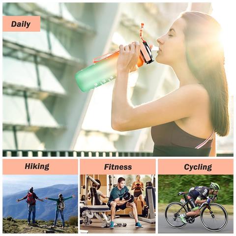 Borraccia Sportiva Da 1000 Ml Black - Foto 5