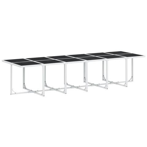 Set Da Pranzo Da Giardino 17 Pz Con Cuscini Bianco In Textilene - Foto 2